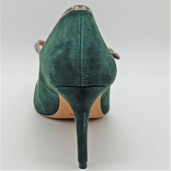 COPY - COACH Smith Mary Jane Green Suede Upper He… - Picture 3 of 7